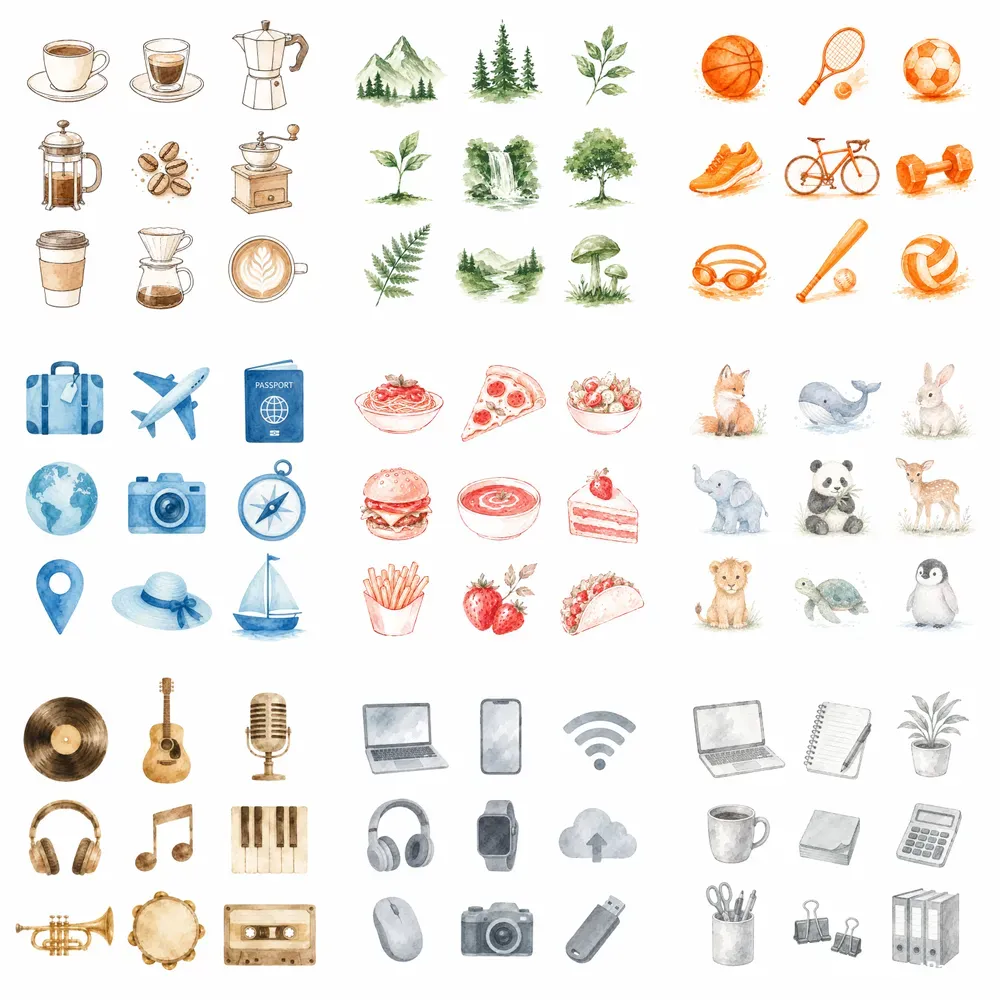 Minimalist Handdrawn Icons Pack Studios
