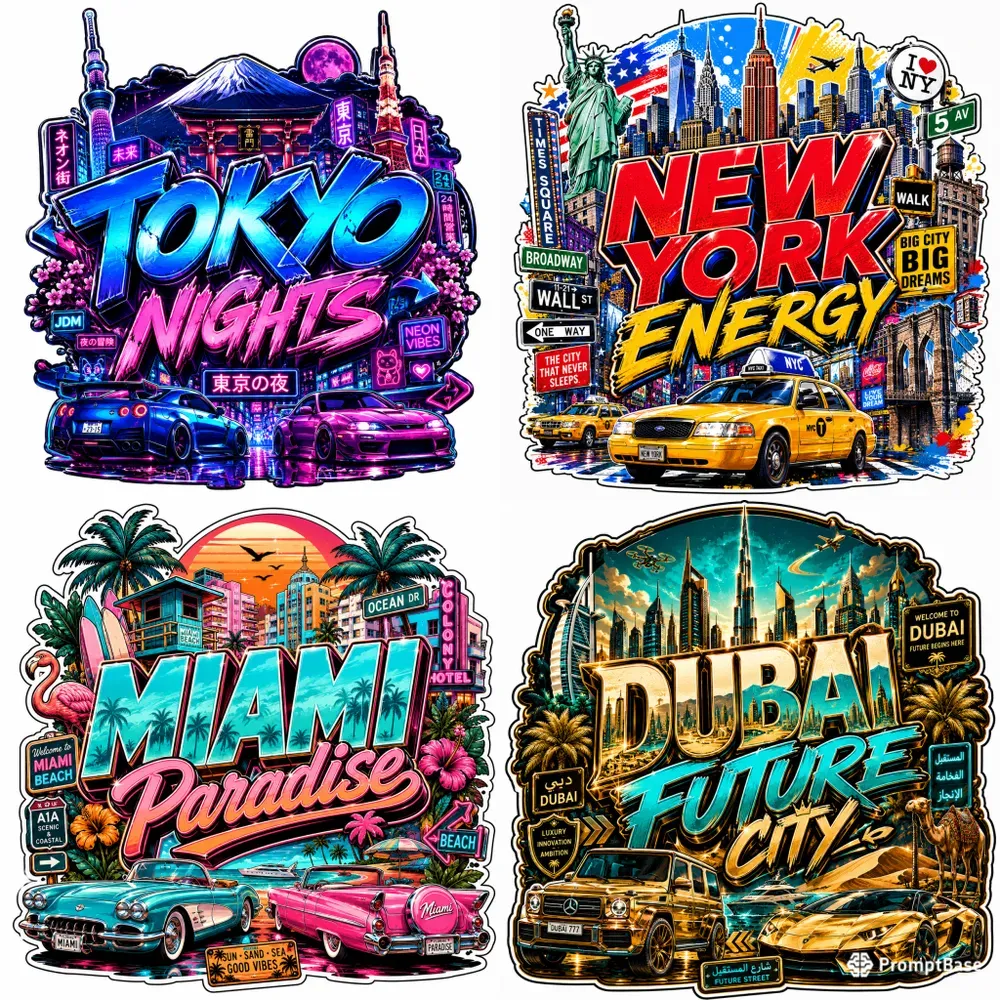 Urban Destination Sticker Generator