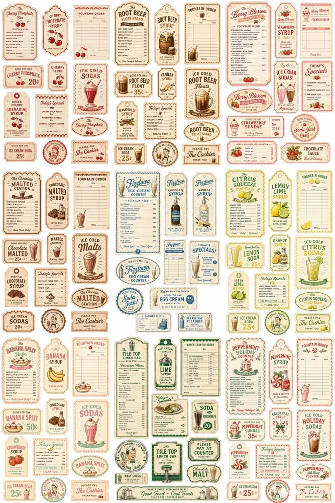 Soda Fountain Vintage Ephemera