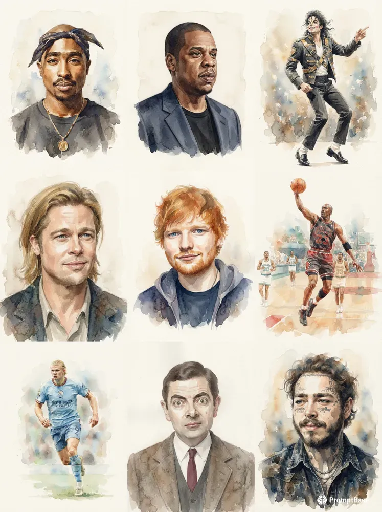 Soft Wash Watercolor Portraits