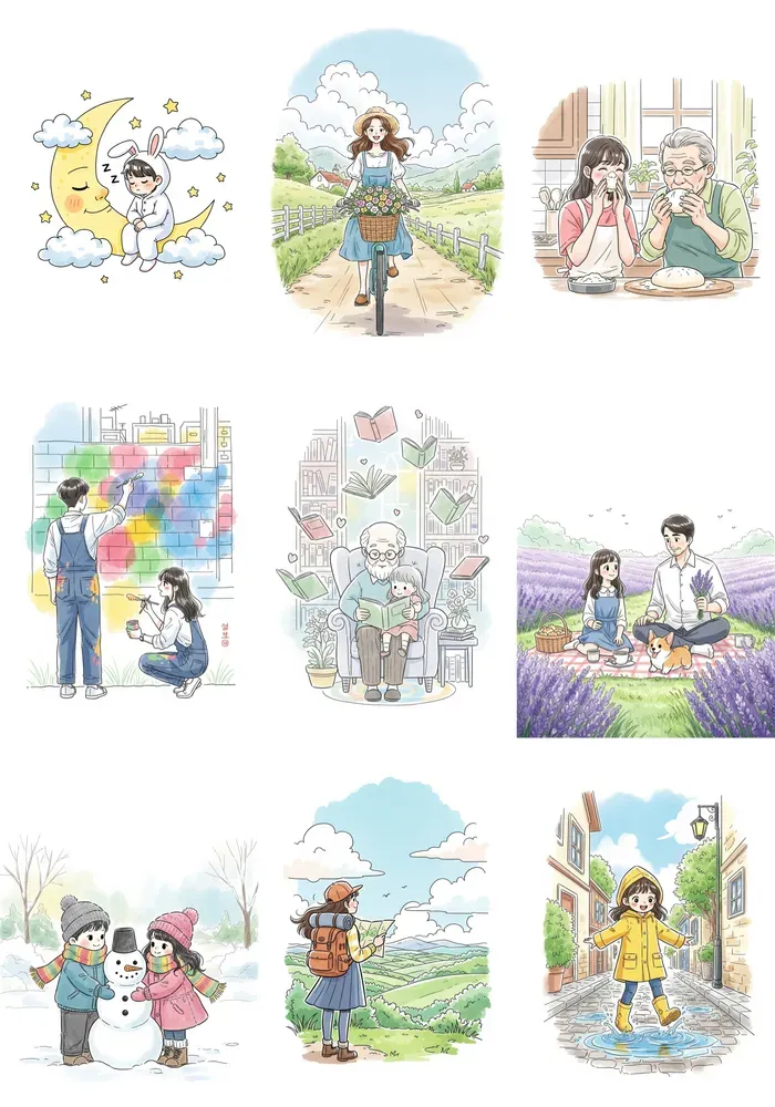 Gentle Korean Storybook Illustrations