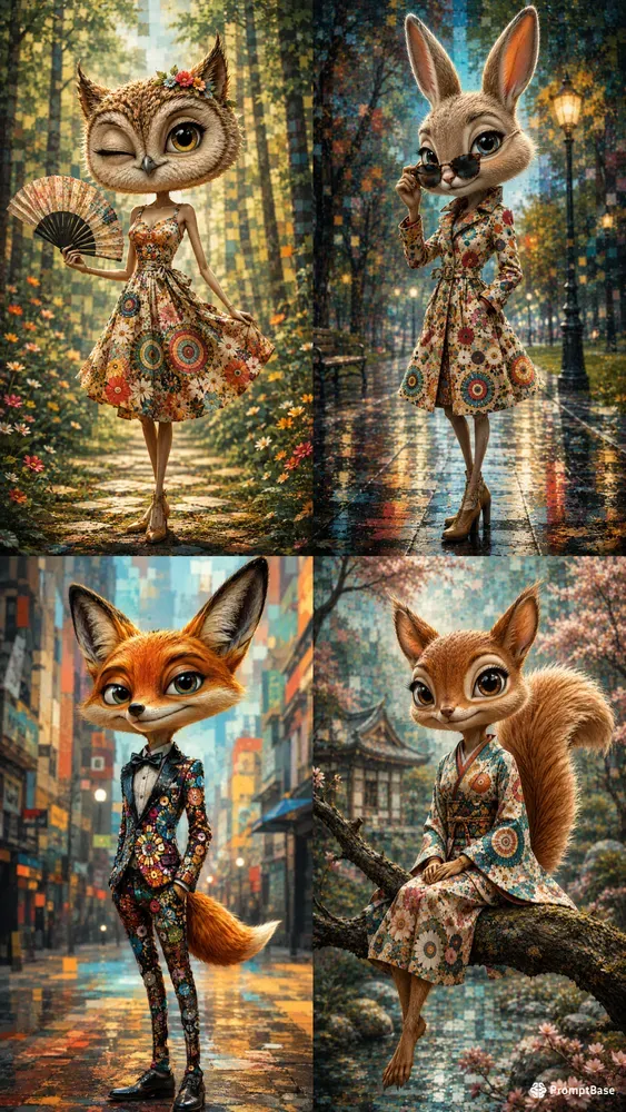 Unique Fashion Mascot Clipart Assets
