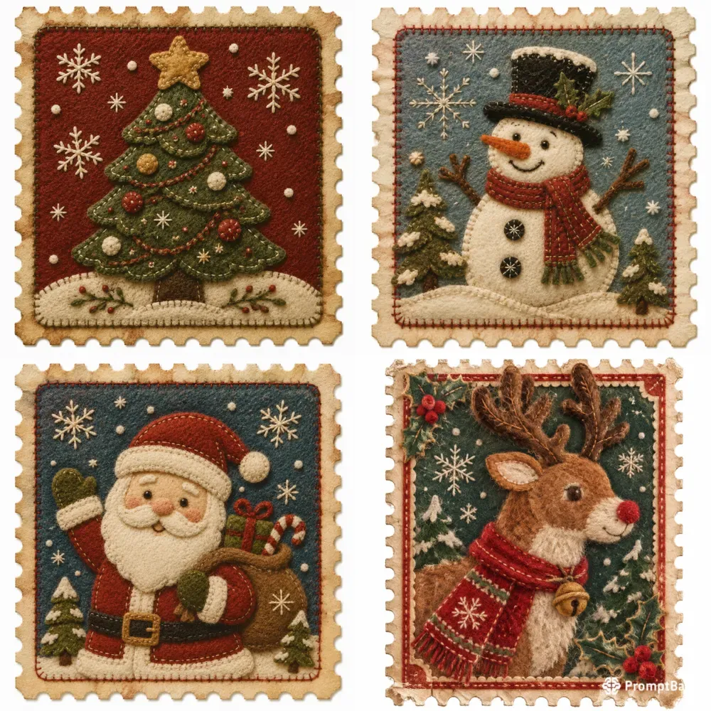 Christmas Felt Stamp Ephemera Generator