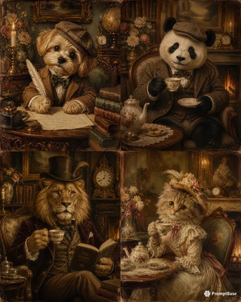 Cute Vintage Animal Portraits