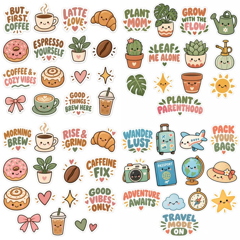 Cozy Coffee Shop Sticker Pack Generator
