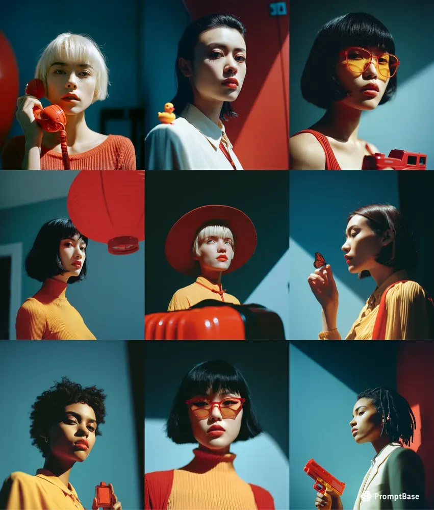 Free Cinematic Colorblock Portraits