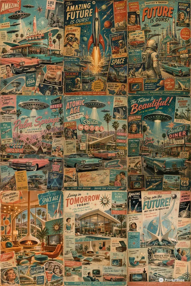 Space Age Retro Collage Poster Makers