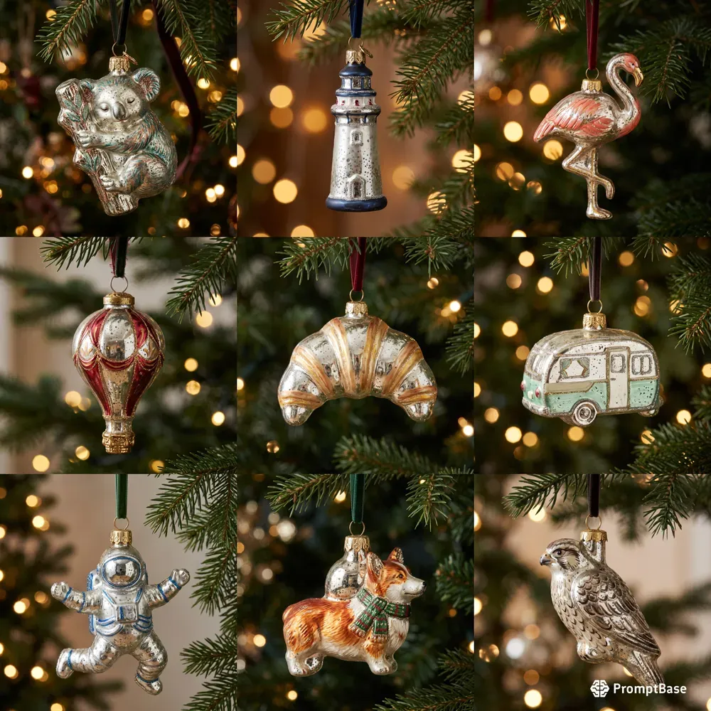 Mercury Glass Ornament Figures