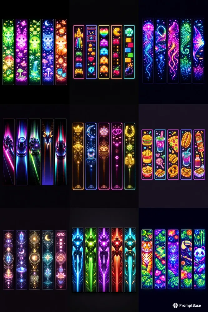 Neon Bookmark Set 5v Masters