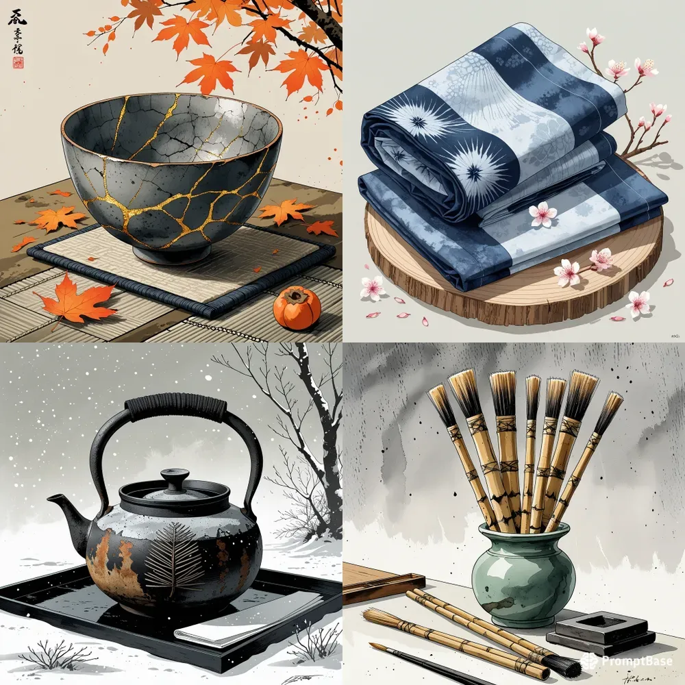 Japanese Wabisabi Objects Traditional