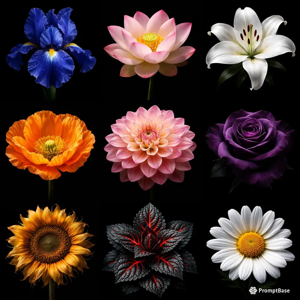 Dark Floral Studio Portraits