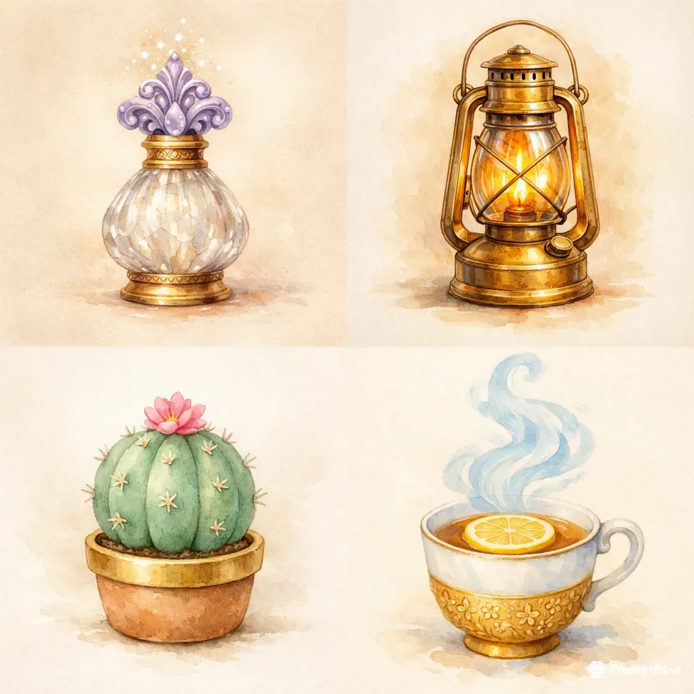 Cute Watercolor Objects Treats