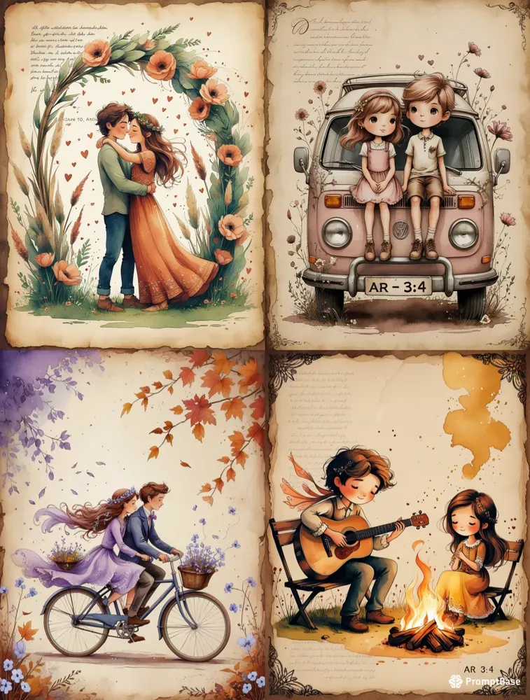 Boho Romance Whimsical Journal Art