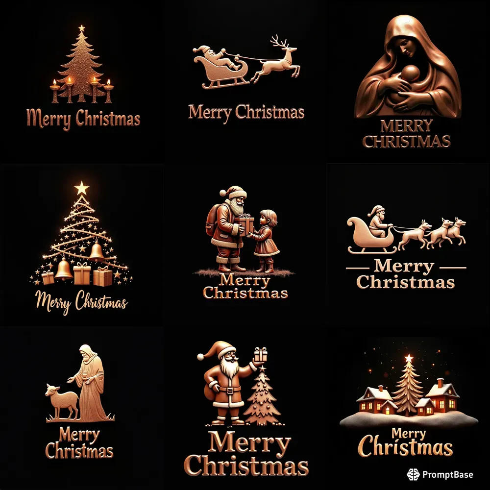 Merry Christmas With Copper Colors