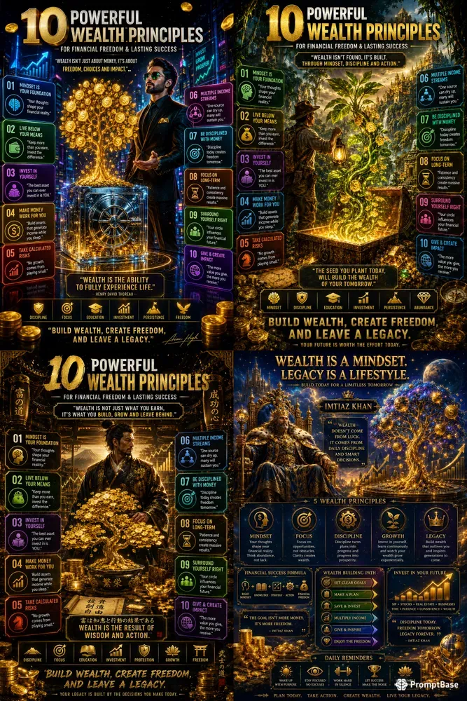 Build Wealth Poster Designs