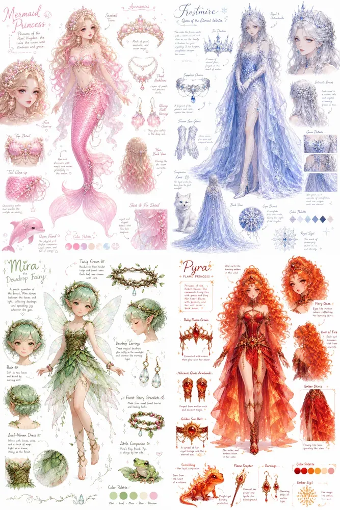 Fantasy Character Concept Design Sheets