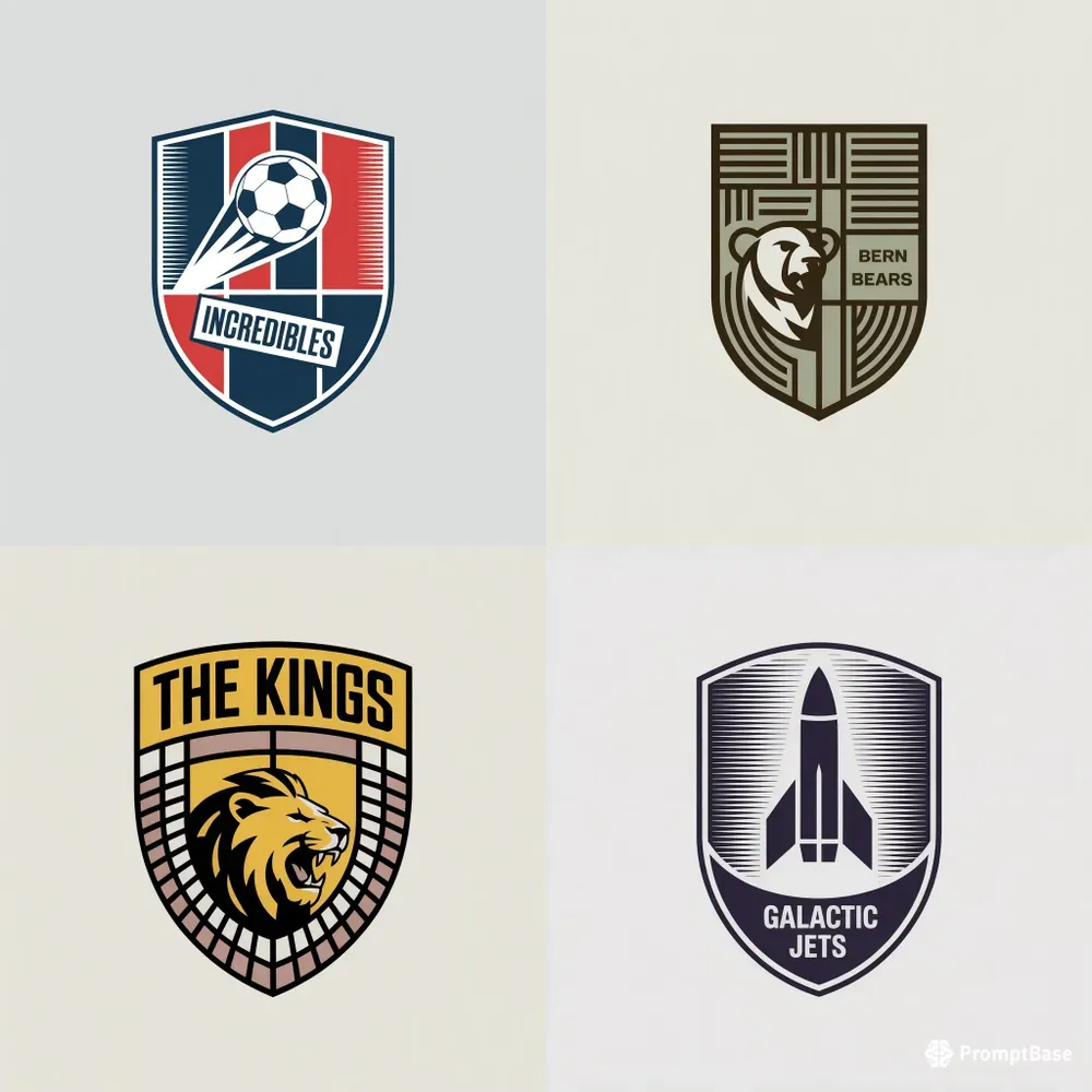 Minimalist Sports Club Shield Logos