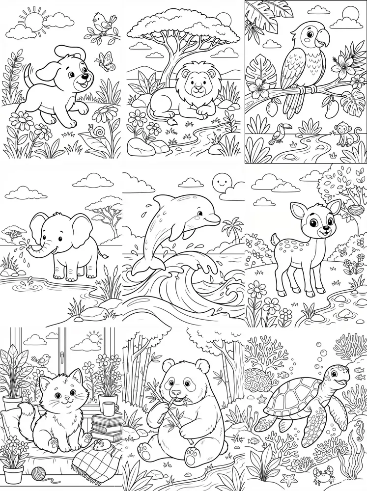 Animals Coloring Book Pages For Children