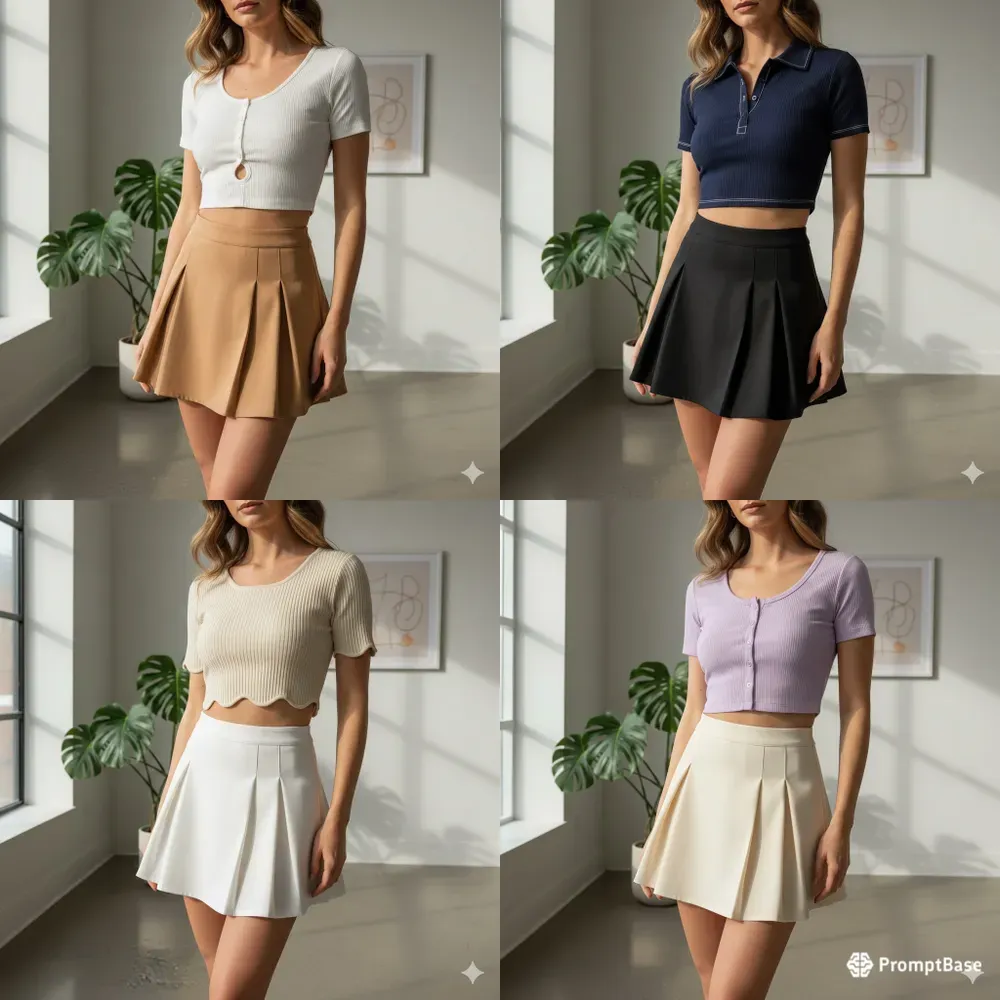 Stylish Modern Cropped Outfit Showcases