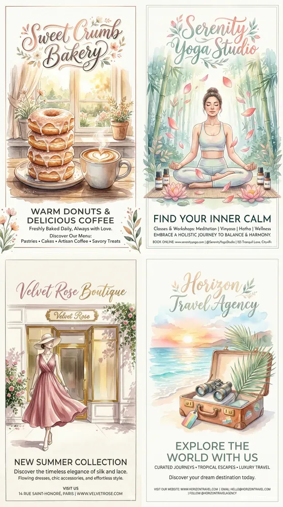 Elegant Watercolor Brand Poster Creators