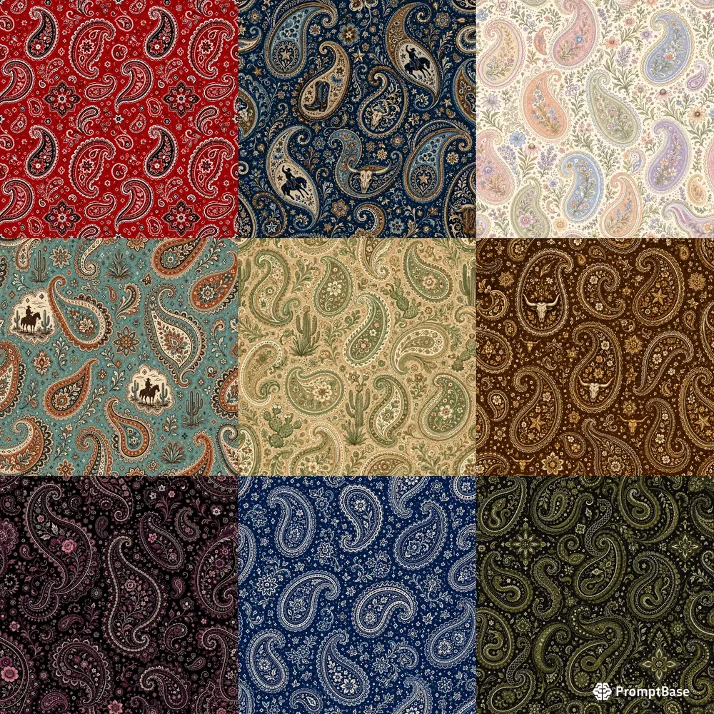 Western Paisley Seamless Patterns