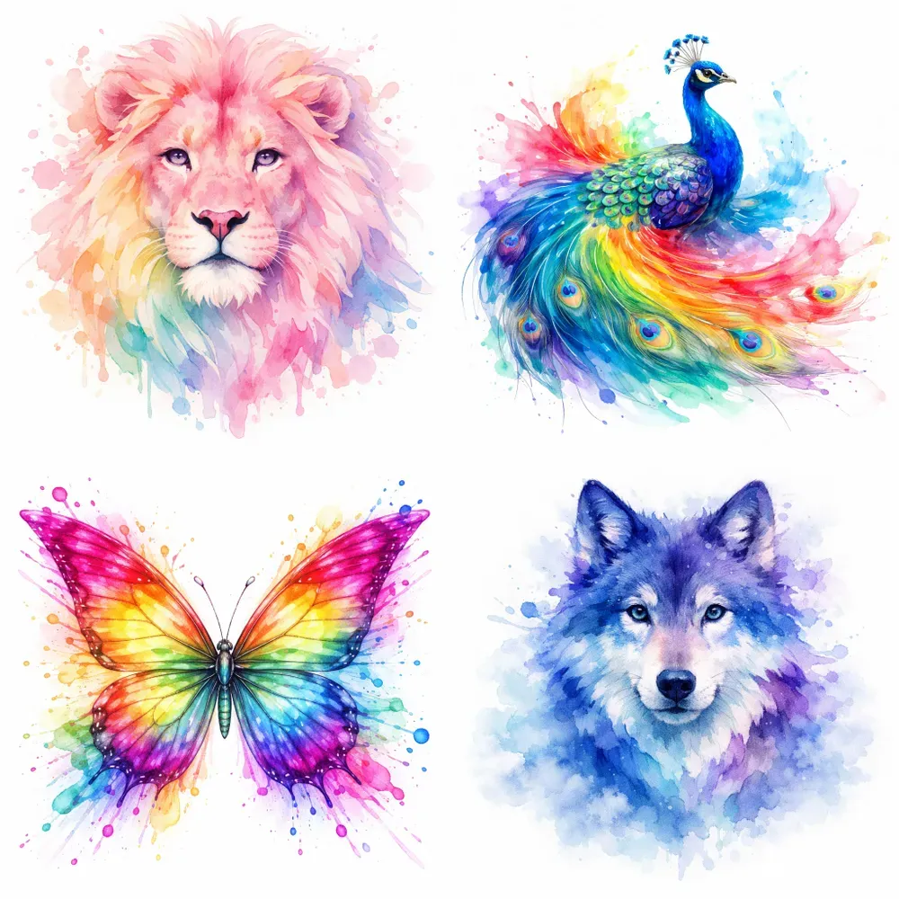 Vibrant Watercolor Animal Illustrations