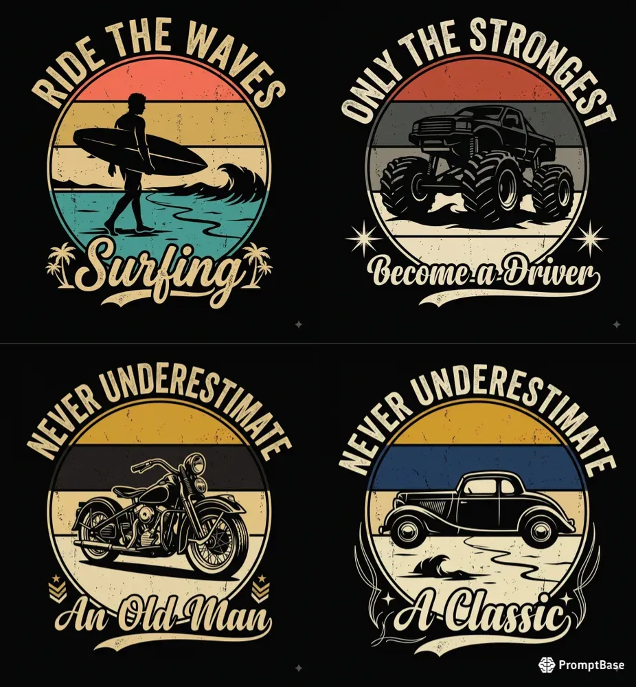 Retro Vehicle Hobby Badge Shirt Makers