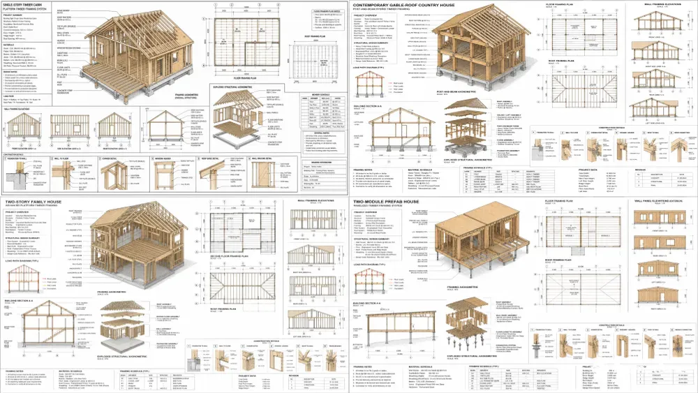 Timber Frame Construction Drawing Gens