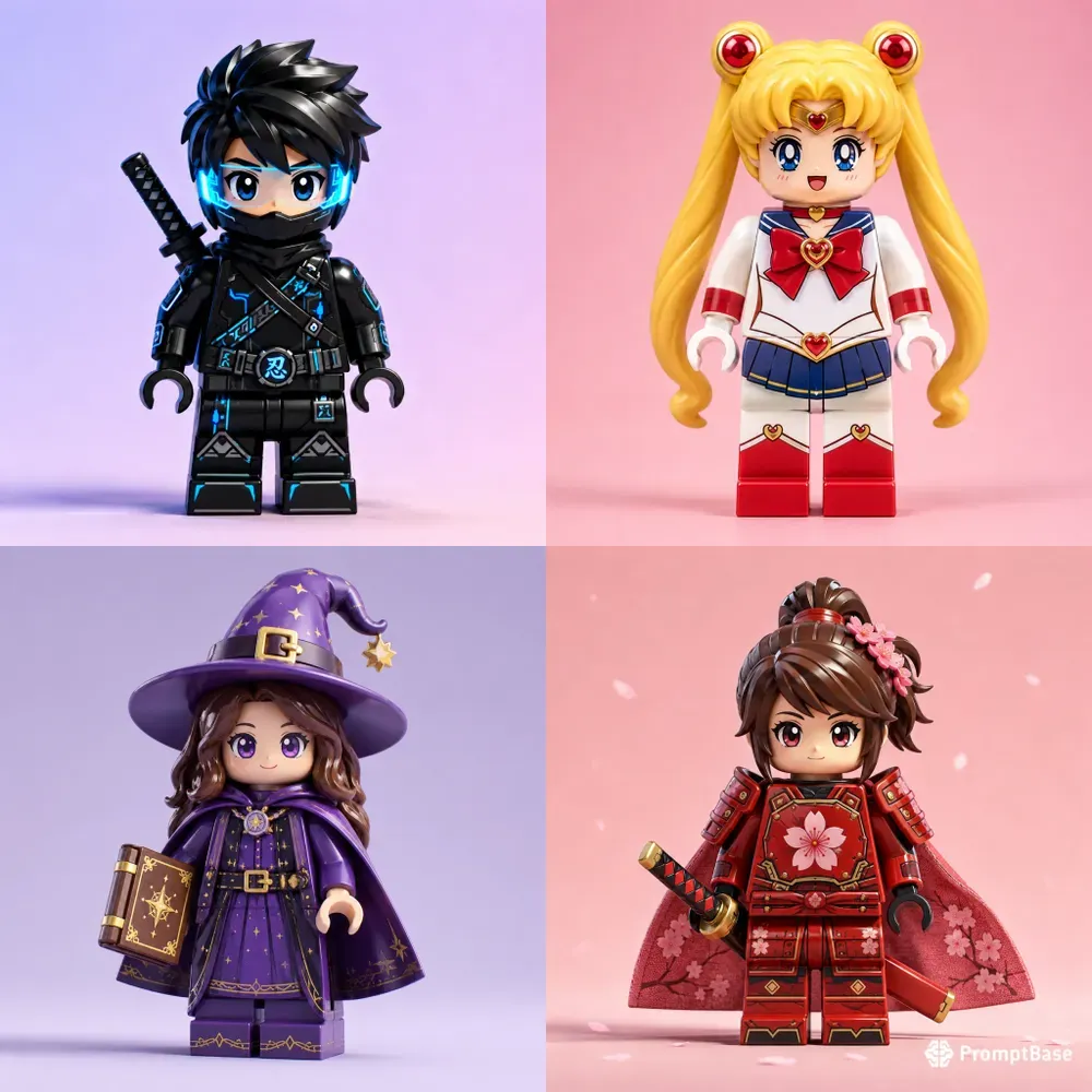Cute Anime Hero Lego Minifigures
