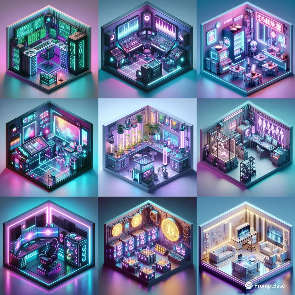 Isometric 3d Cyberpunk Room Megapacks 9