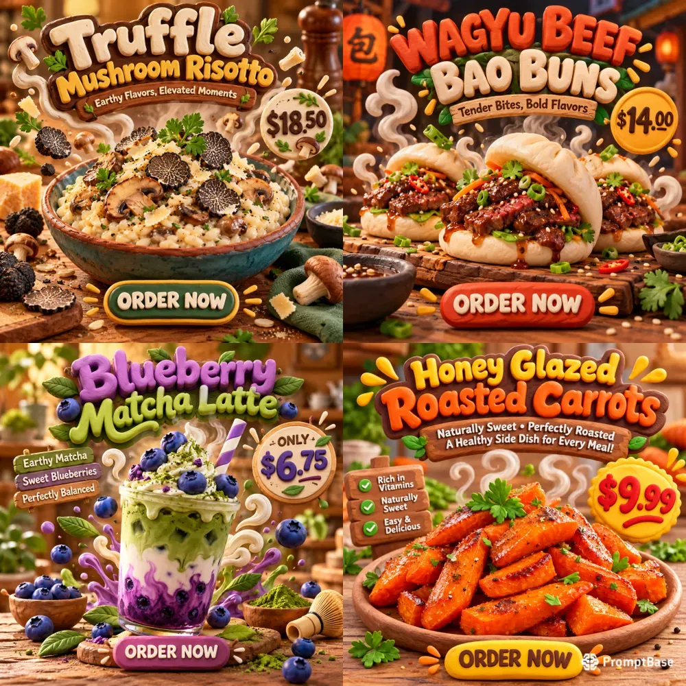 3D Food Ad Poster Creator