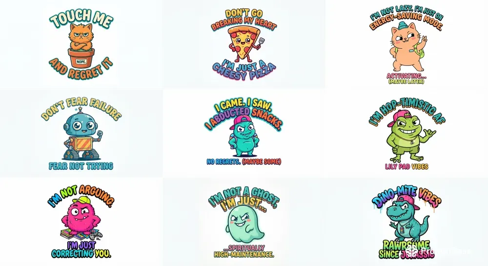 Cute Characters Tshirts Designs