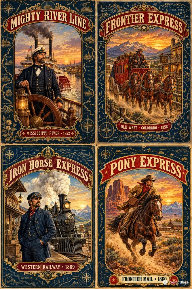 Vintage American Stagecoach Posters