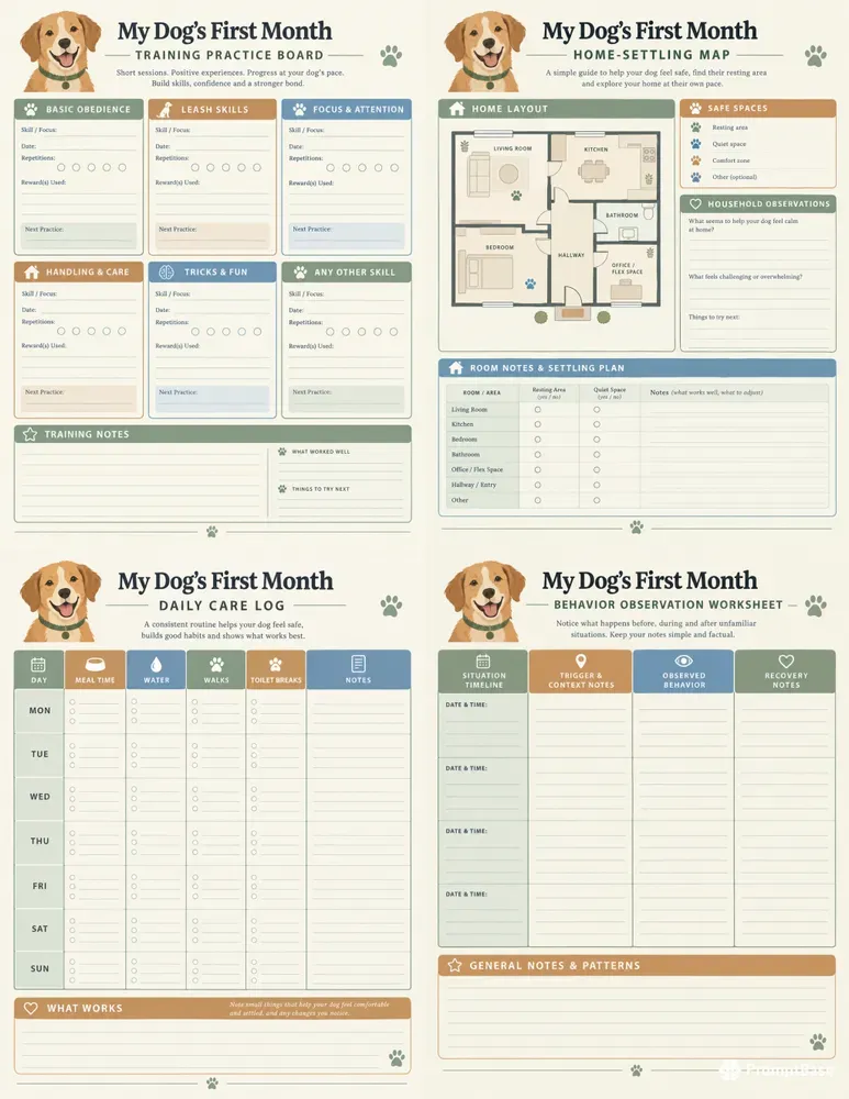 Dog Adoption First Month Journals