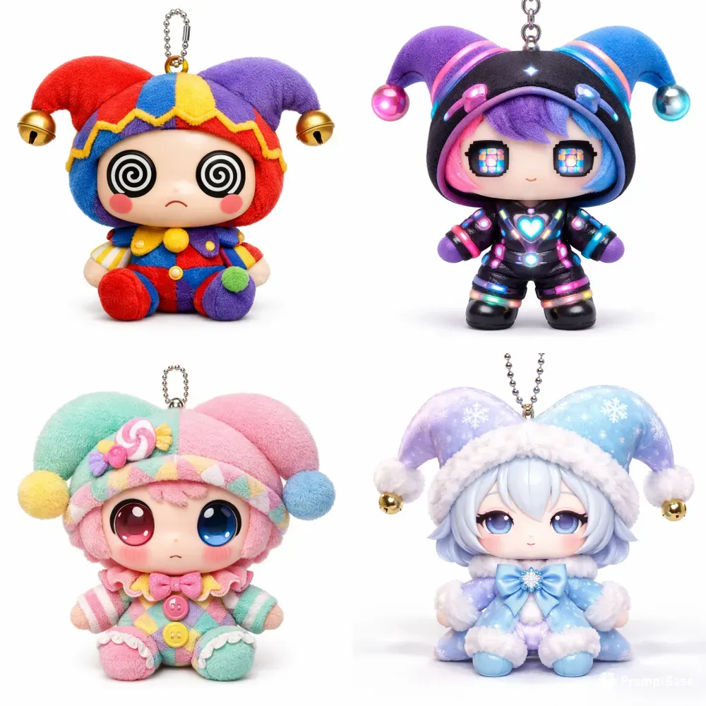 Chibi Jester Plush Keychain Toys