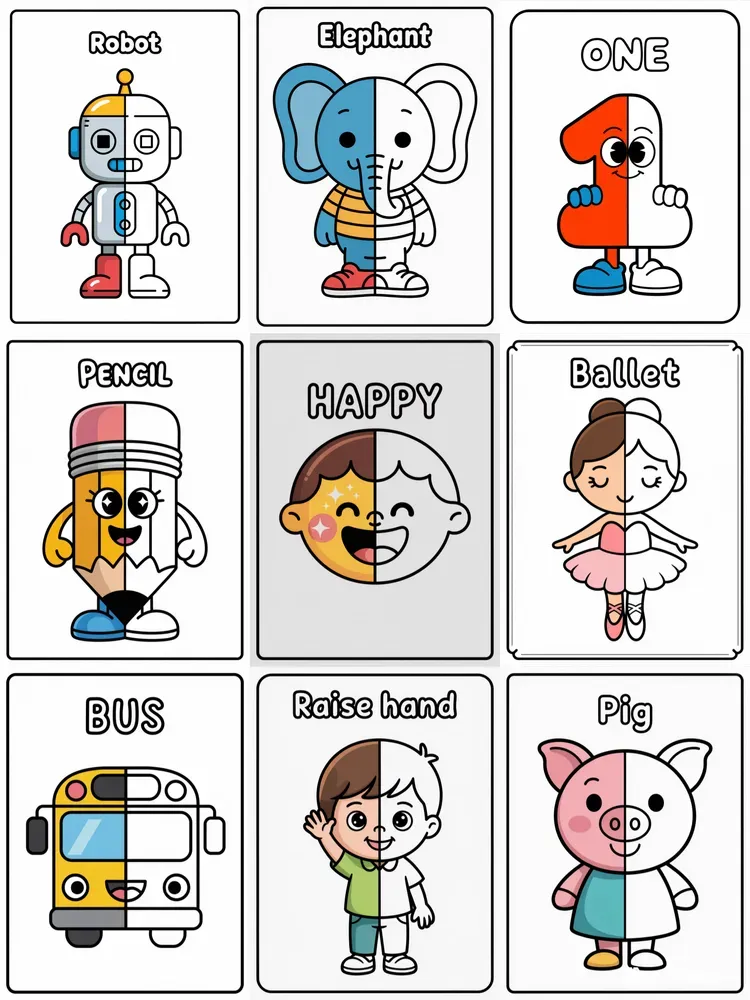 Splitstyle Coloring Worksheets