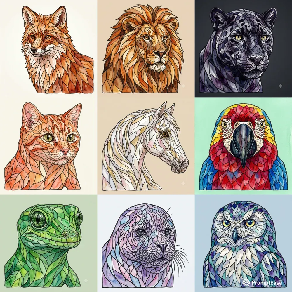 Stained Glass Animal Art Generator