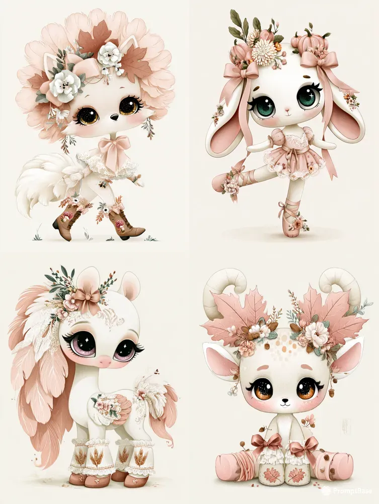 Cute Animal Fall Cliparts