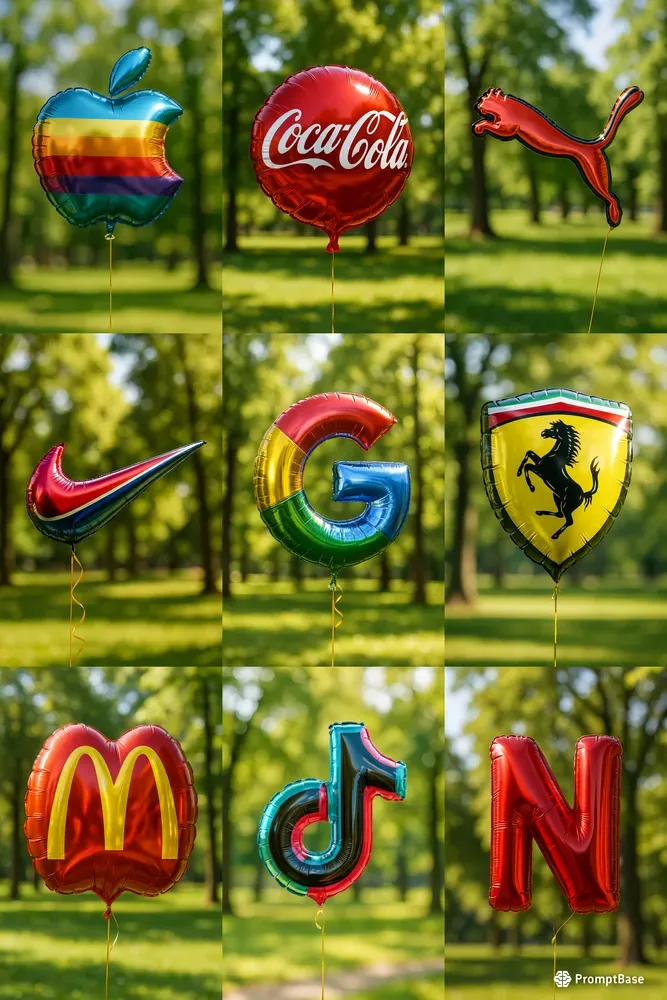 Realistic Metallic Foil Logo Balloons
