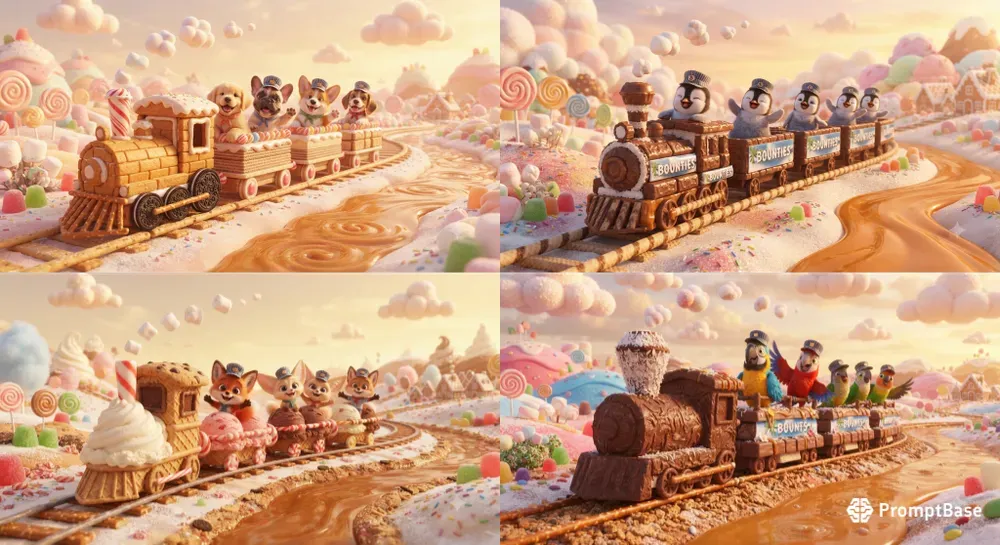 Whimsical Animal Dessert Trains