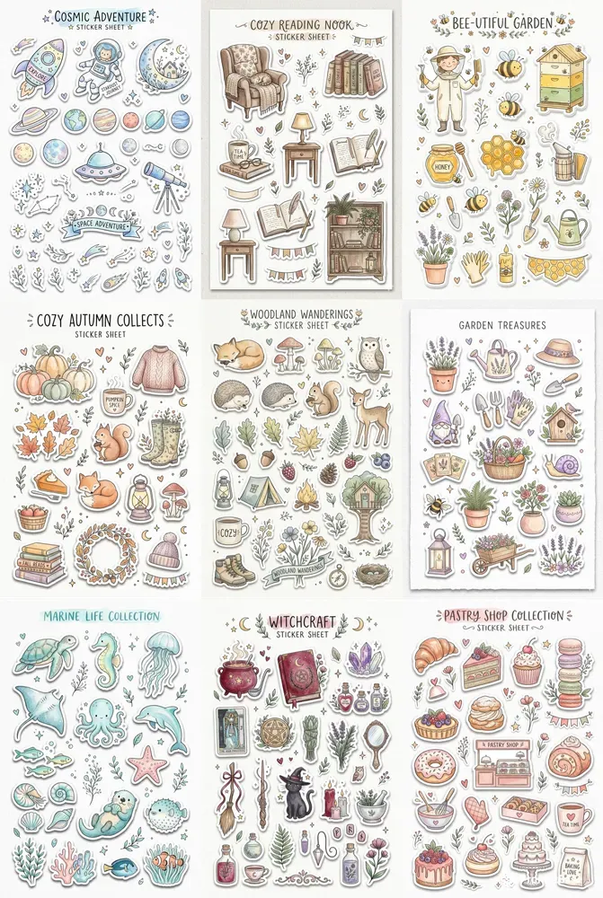 Aesthetic Journal Sticker Sheet Creators