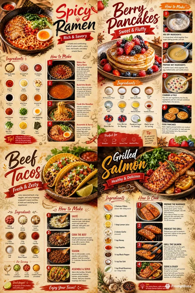 Pro Food Recipe Infographic Creators