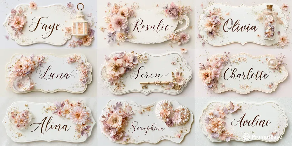 Elegant Spring Name Cards