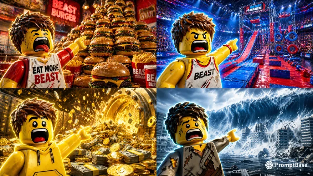 Lego Viral Thumbnail Beast Style 8K