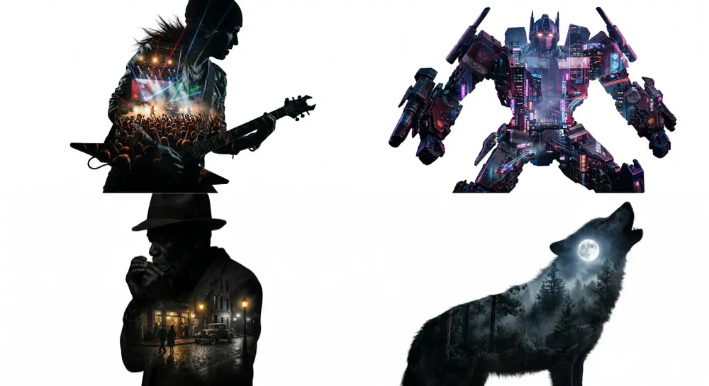 Double Exposure Silhouettes