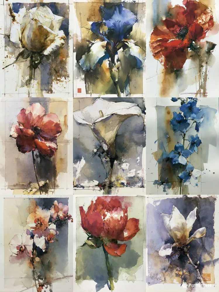 Minimalist Botanical Watercolor Art