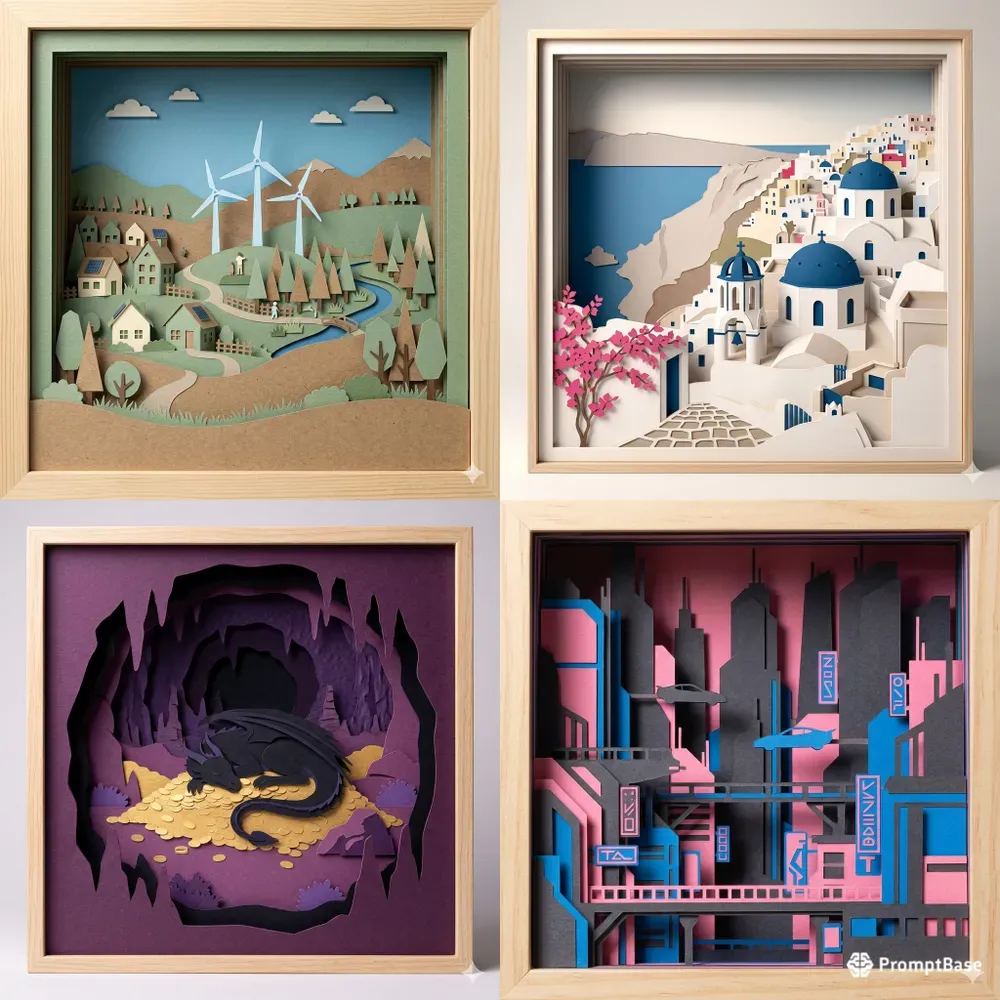 3D Paper Cut Diorama Generator