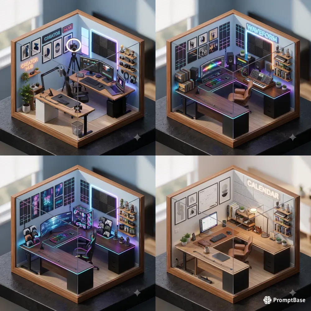 Isometric Creator Studio Rooms