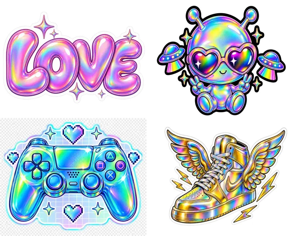 Holographic Iridescent Stickers