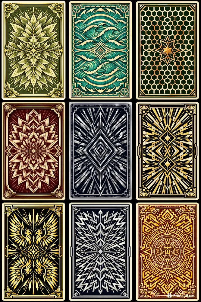 Art Deco Playing Card Back Designs